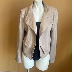 White House Black Market Double Lapel Military Jacket in Tan Size 10